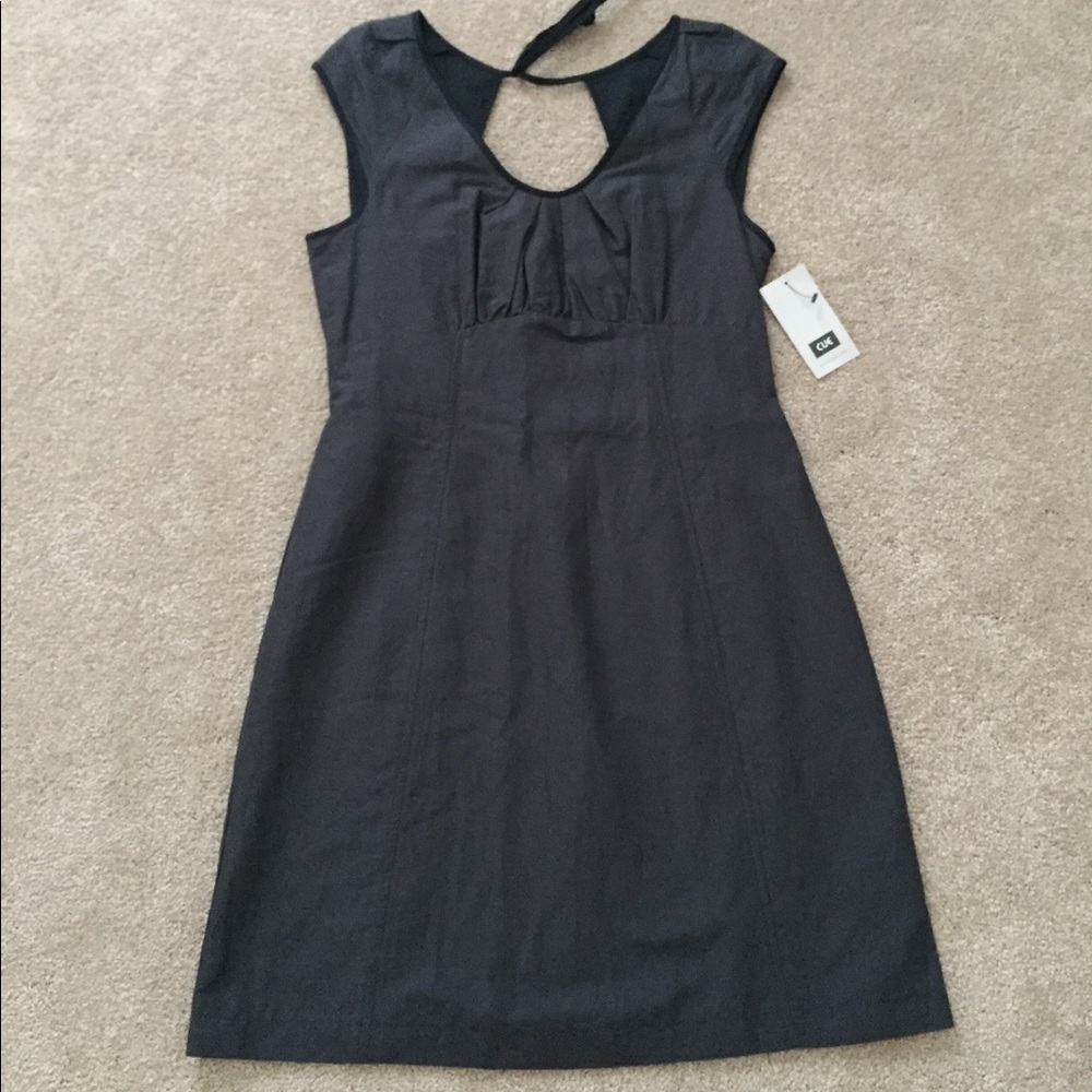 Fitted shift dress with tie back